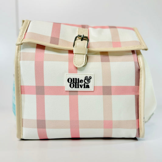 Ollie & Olivia Cooler Bag - Pink Checker