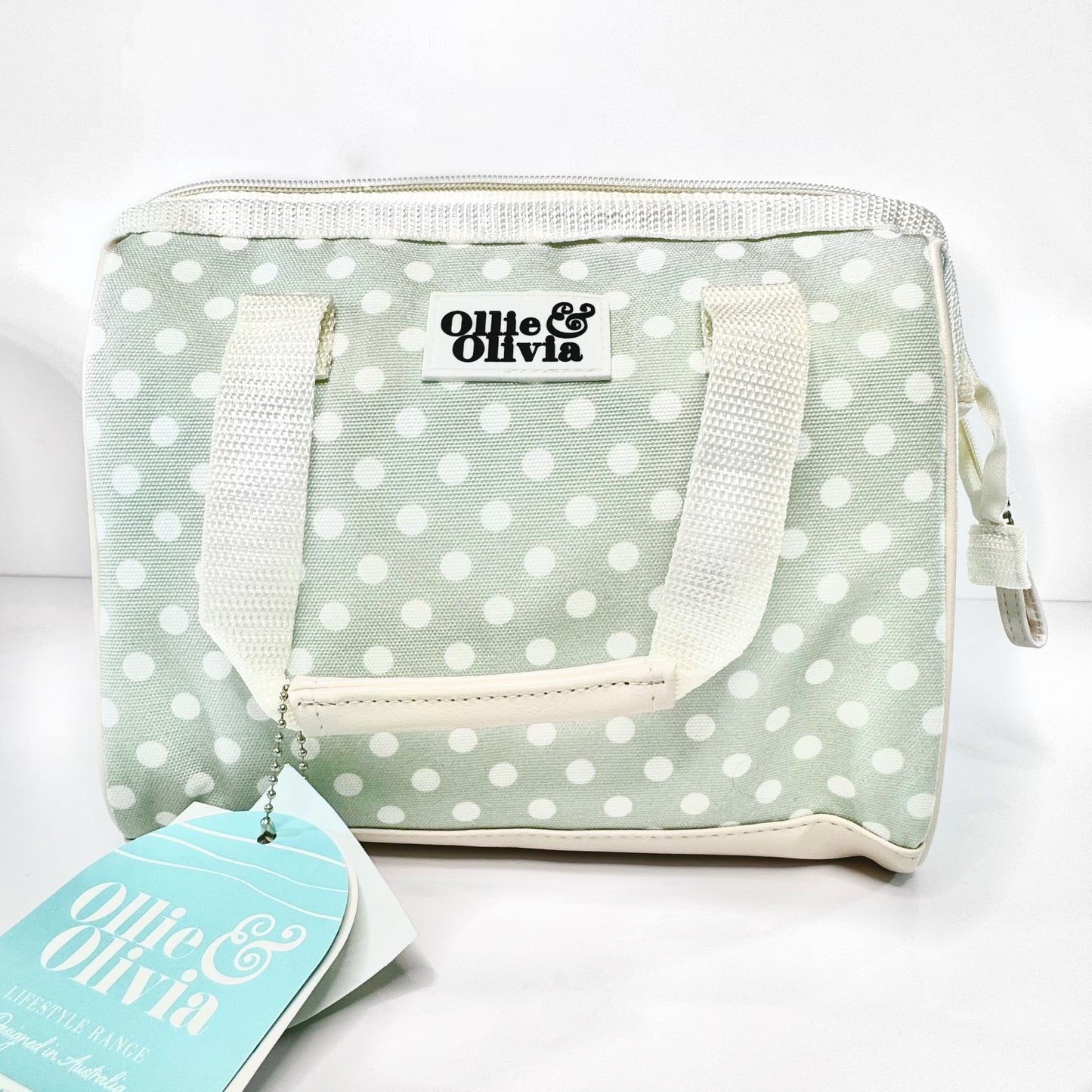 Ollie & Olivia Cooler Bag - Sage Polka Dot