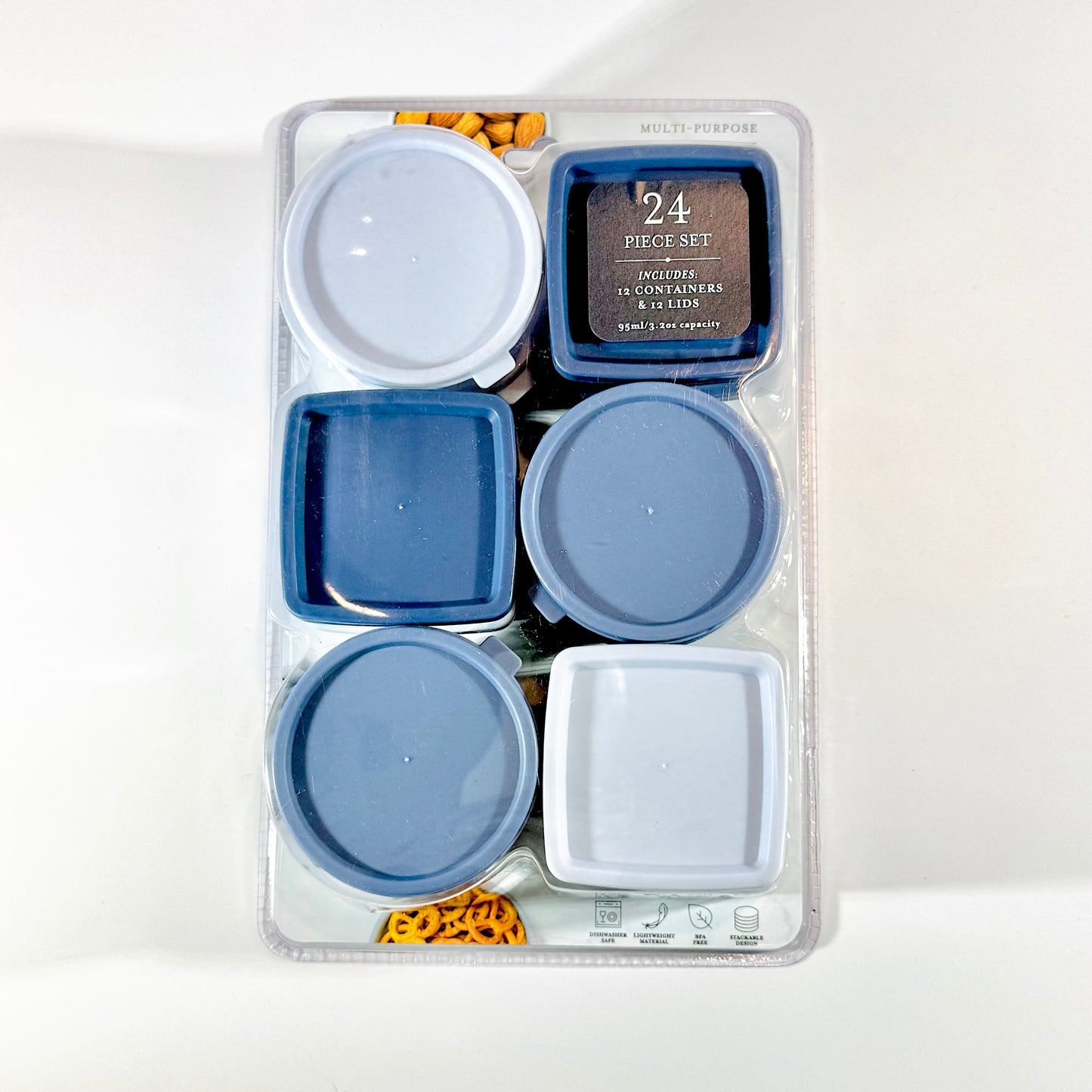 Manna Condiment Container Set - Blue & Grey