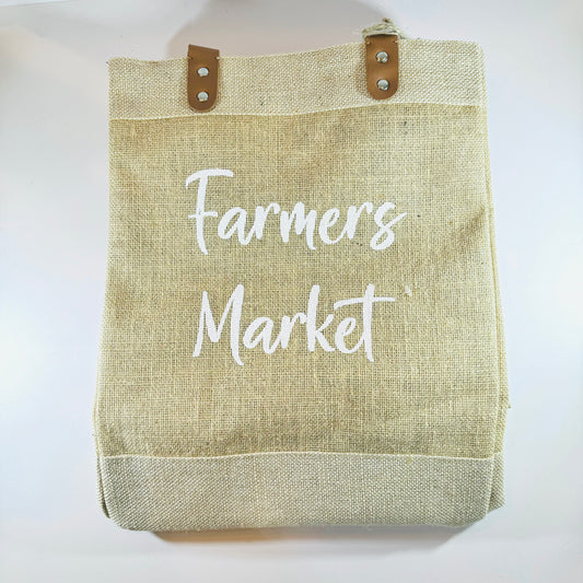 Burlap Farmers Market Tote - Natural